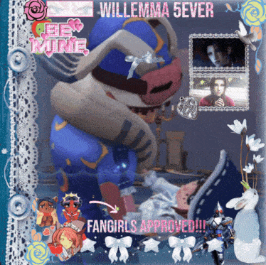 a valentine 's day card with willemma sever written on it