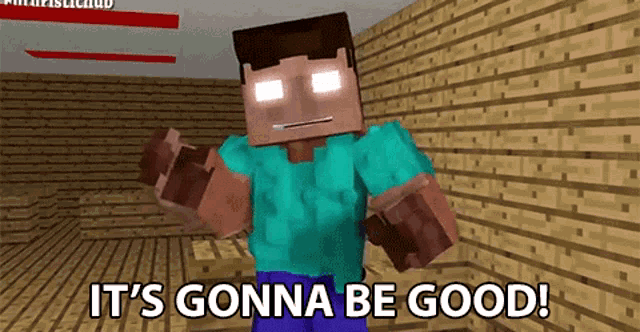 a minecraft character with the words it 's gonna be good