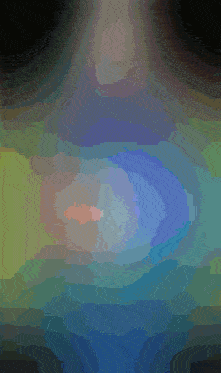 a pixelated image of a rainbow colored background