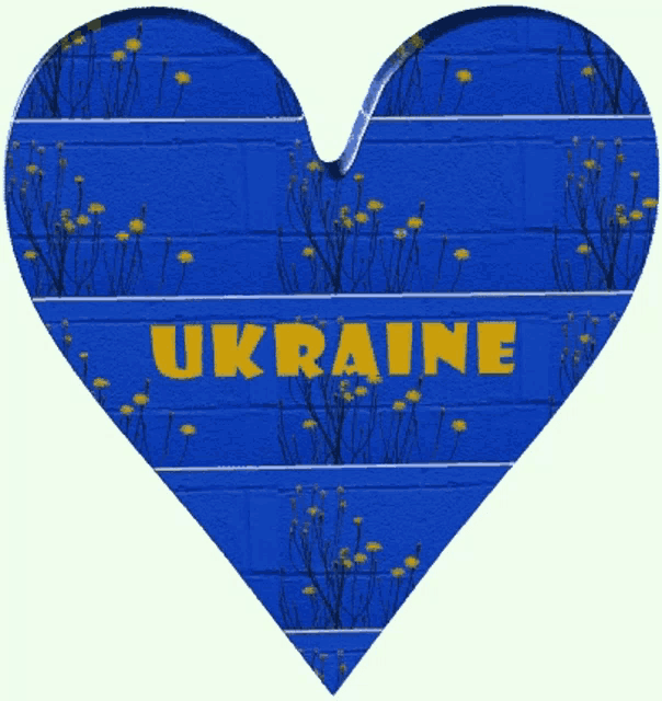 a heart shaped sign that says ukraine on it