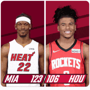 two basketball players from the heat and the rockets