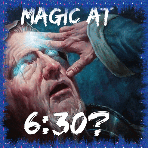 a picture of a man with the words magic at 6:30 on the bottom