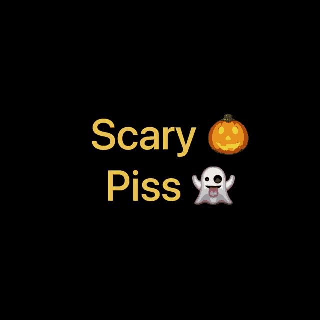 a picture of a ghost and a pumpkin with the words scary piss