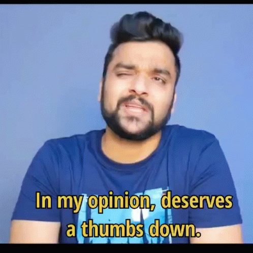 In My Opinion Deserves A Thumbs Down Stufflistings GIF - In My Opinion Deserves A Thumbs Down Stufflistings Mukul Sharma GIFs