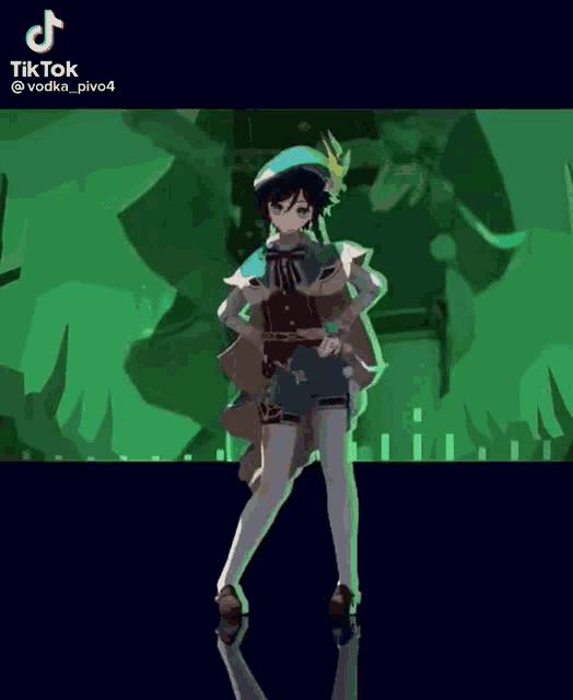 a cartoon character is dancing in front of a green background and says tiktok @ vodka_piva4 on the bottom