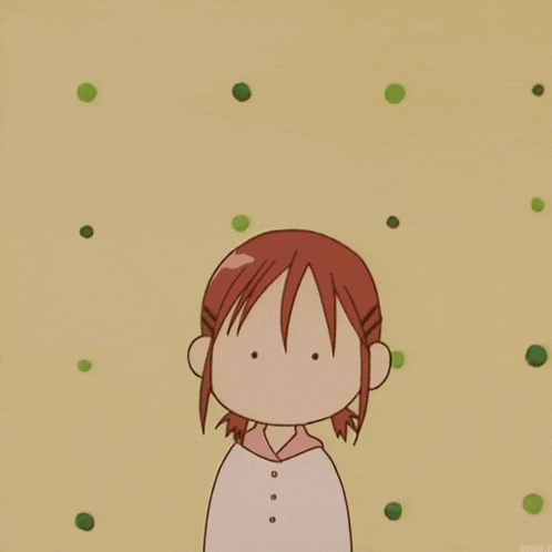 a cartoon of a girl with red hair and a white shirt
