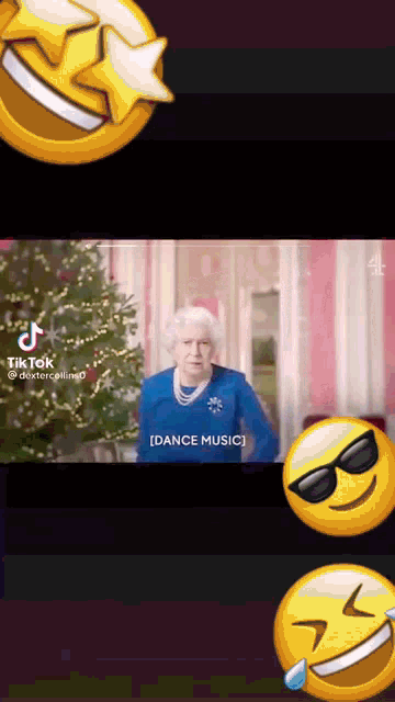 a tiktok video of queen elizabeth ii dancing