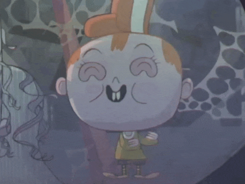 a cartoon drawing of a boy with a big smile