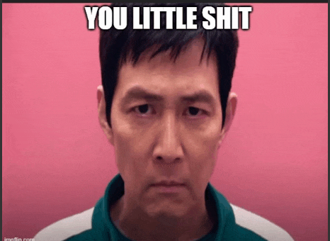 a man in a green shirt with the words you little shit written on it