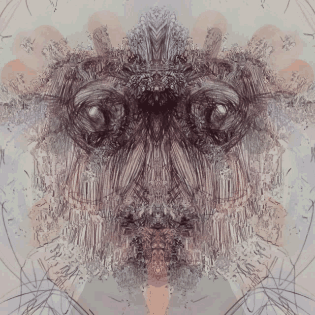 a drawing of a person 's face with a purple eye