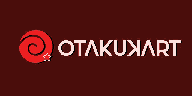a logo for otakukart with a red swirl