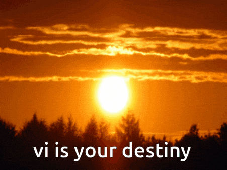a sunset with the words vi is your destiny written below it