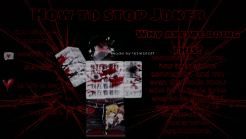 a poster that says how to stop joker why are we doing and skills