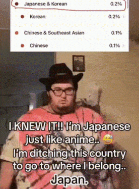 a man wearing a cowboy hat and glasses says he is japanese just like anime