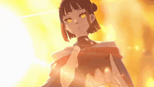 a girl with a crown on her head stands in front of a fire
