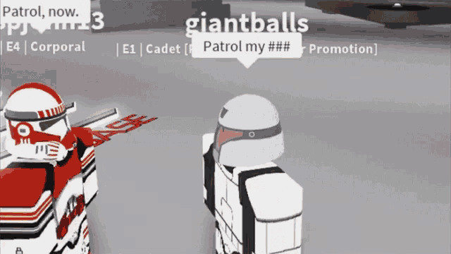 giantballs patrol my # # promotion is written on a gray background