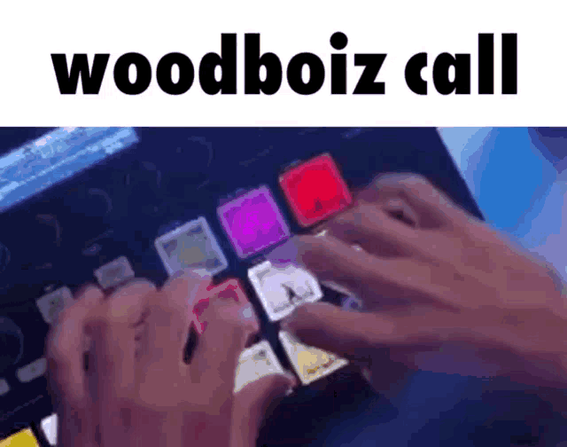 a person is typing on a keyboard with the words woodboiz call written on the bottom