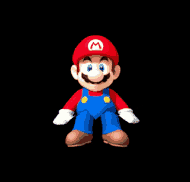 a mario cartoon character with a red hat and overalls