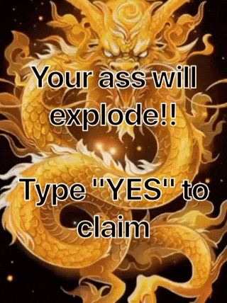 a picture of a dragon with the words " your ass will explode " on it