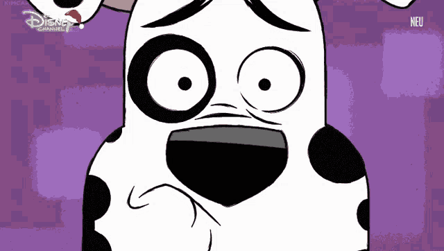 a dalmatian dog with a sad look on its face