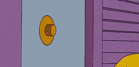 a cartoon of a hand pressing a door knob with the words chi e written above it