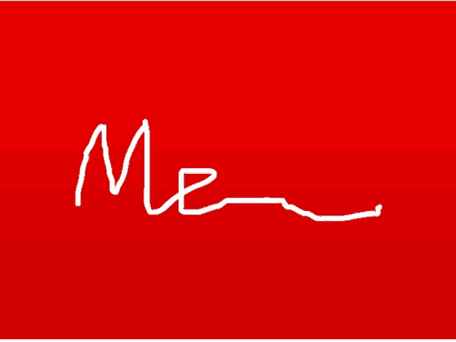 a red background with the word me written in white on it