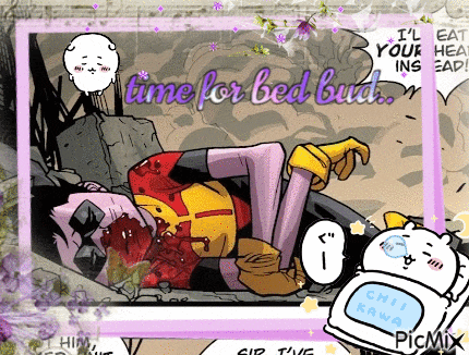 a cartoon of a man laying down with the words time for bed but