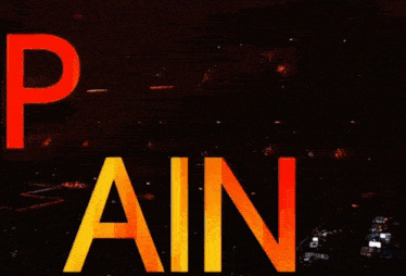 a crowd of people watching a concert with the word pain written in orange