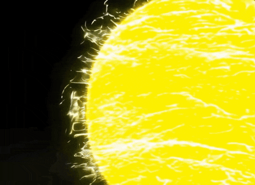 a bright yellow sphere with a black background