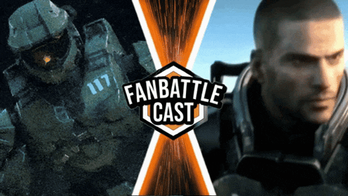 a poster for a fan battle cast with a picture of a soldier and a picture of a man
