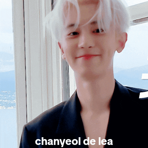 a picture of a man with the name chanyeol de lea