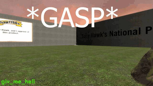 a screenshot of a video game with the word gasp on the top