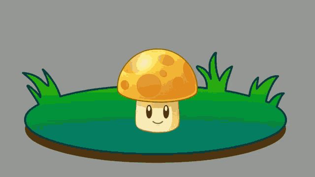 a cartoon drawing of a mushroom with a face