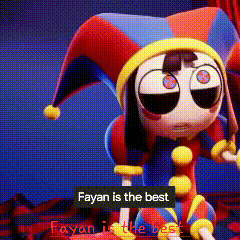 a cartoon character with the words fayan is the best on the bottom