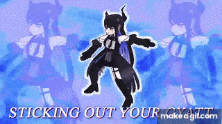 a cartoon of a girl with horns and the words sticking out your cyatt