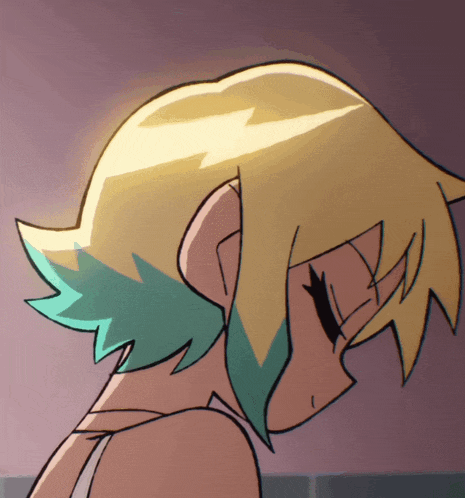 a cartoon drawing of a girl with a lightning bolt on her head