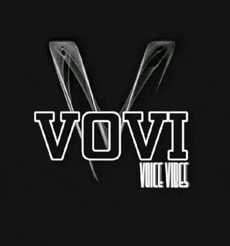 a black background with the words vovi voice video in white letters
