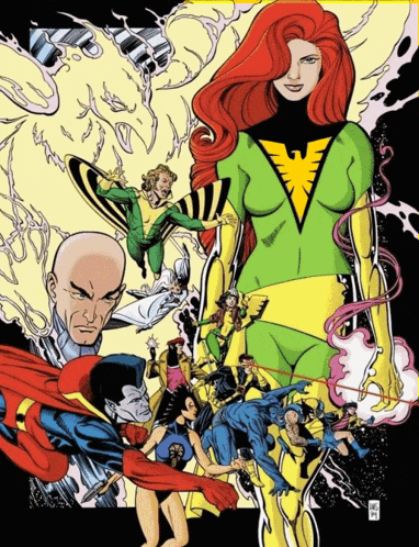 a group of x-men including jean grey and phoenix