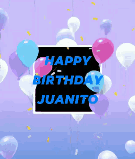 a birthday card for juanito with balloons