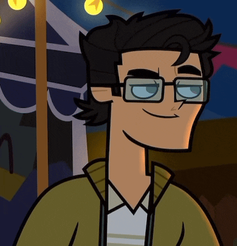 a cartoon of a man wearing glasses and smiling