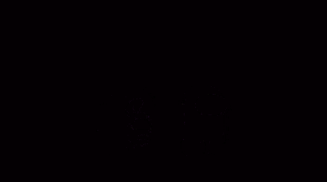 two among us characters are standing next to each other in front of a trophy on a black background .
