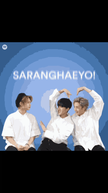 saranghaeyoi is written on a blue background