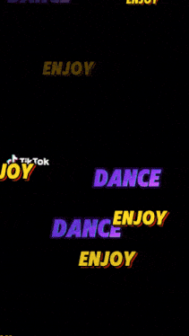 a girl in a purple dress is dancing with the words " dance enjoy " on the bottom