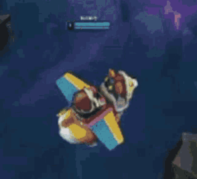 a dog is flying through the air in a video game