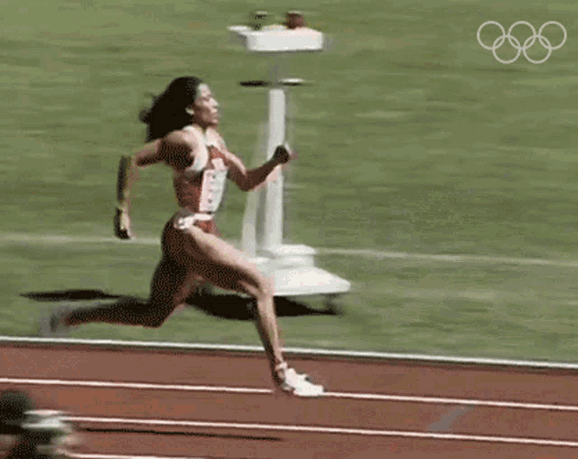 Sprinting Florence Griffith Joyner GIF - Sprinting Florence Griffith Joyner International Olympic Committee250days GIFs