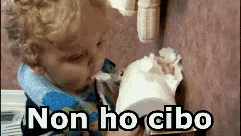 Carta Igienica Mangiare Non Ho Cibo Buona Bambino Bagno GIF