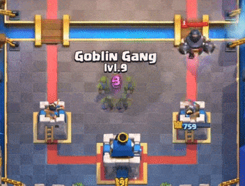 a screenshot of a video game with goblin gang lv.9