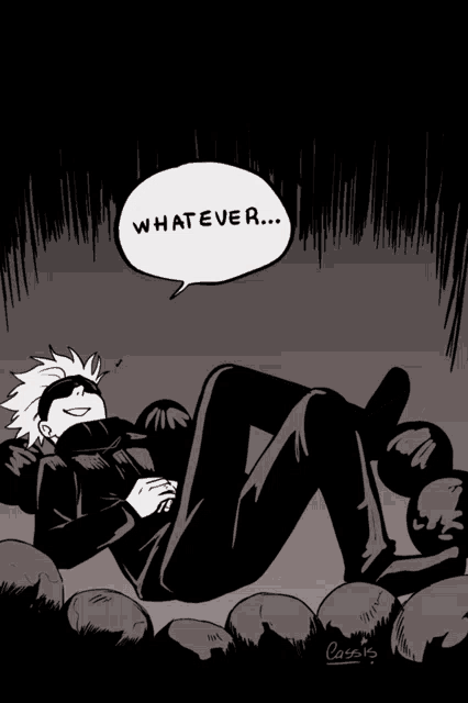 a black and white drawing of a man laying down with a speech bubble saying it 'll be fine