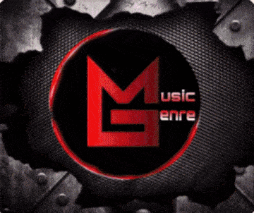 a red and purple circle with the words music entre on it