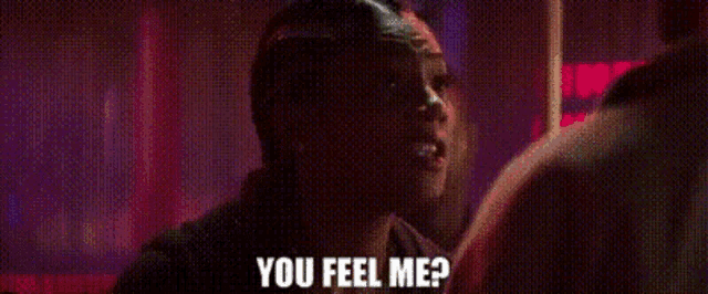 a woman is talking to another woman and says `` you feel me ? ''